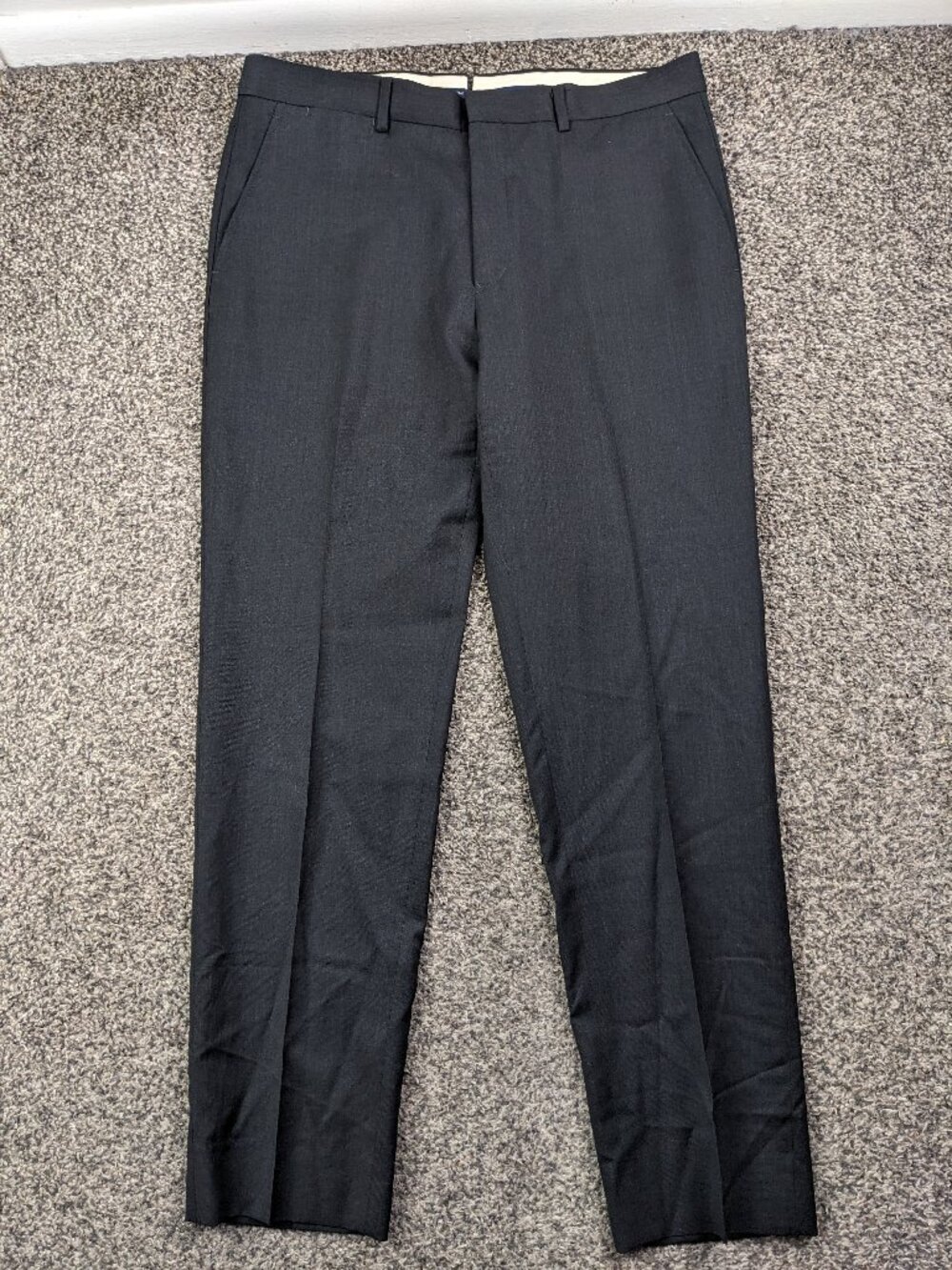 Polo Ralph Lauren Dress Pants Italian Wool Twill Trousers Gray 34x30 Slim Fit